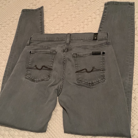 7 For All Mankind Gwenevere Skinny Jeans Steel Grey Size 27 - Picture 8 of 11